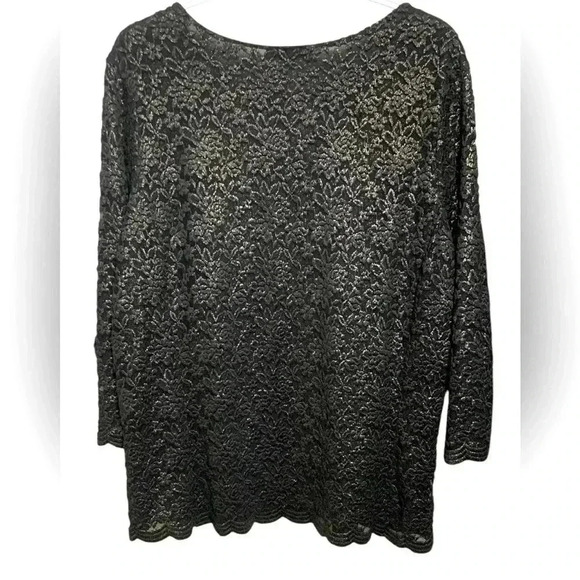 Grayson Holiday  Season Black/Gold Boatneck Collar, Long Sleeves, Stretch, Lined - Picture 3 of 7